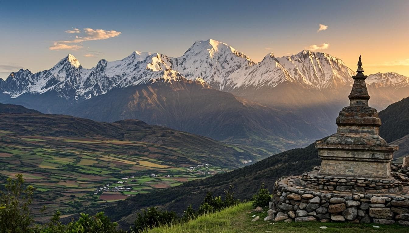 Expansive view across Himalayan peaks from Pikey Peak